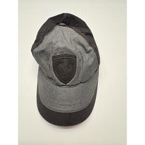 Puma Scuderia Ferrari Lifestyle Cap Black Gray Racing Hat Logo Mens Size L XL